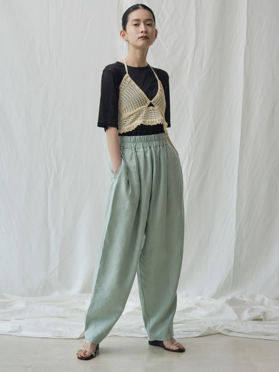 Mediam ミディアム 23ss / Linen shalwar Pants & Removable Pants  